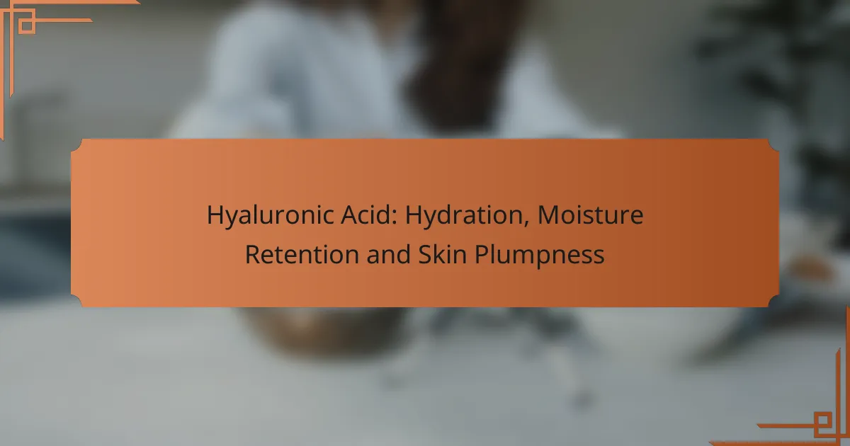 Hyaluronic Acid: Hydration, Moisture Retention and Skin Plumpness