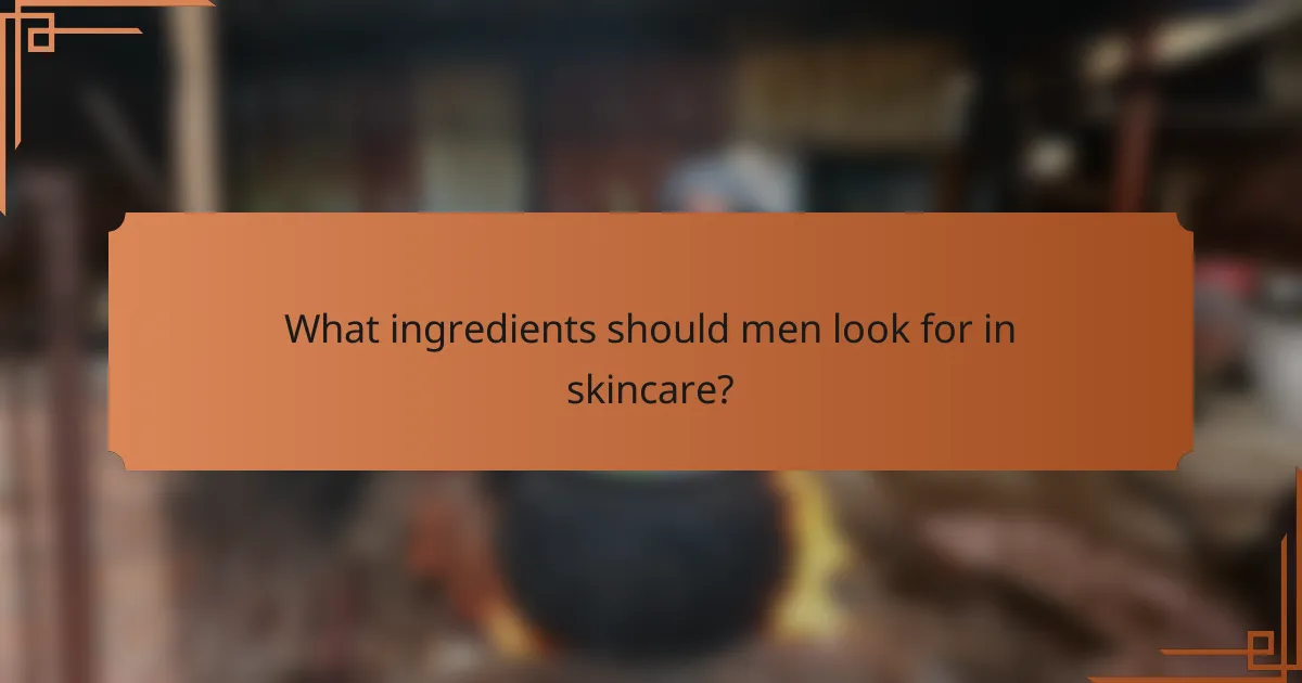 What ingredients should men look for in skincare?